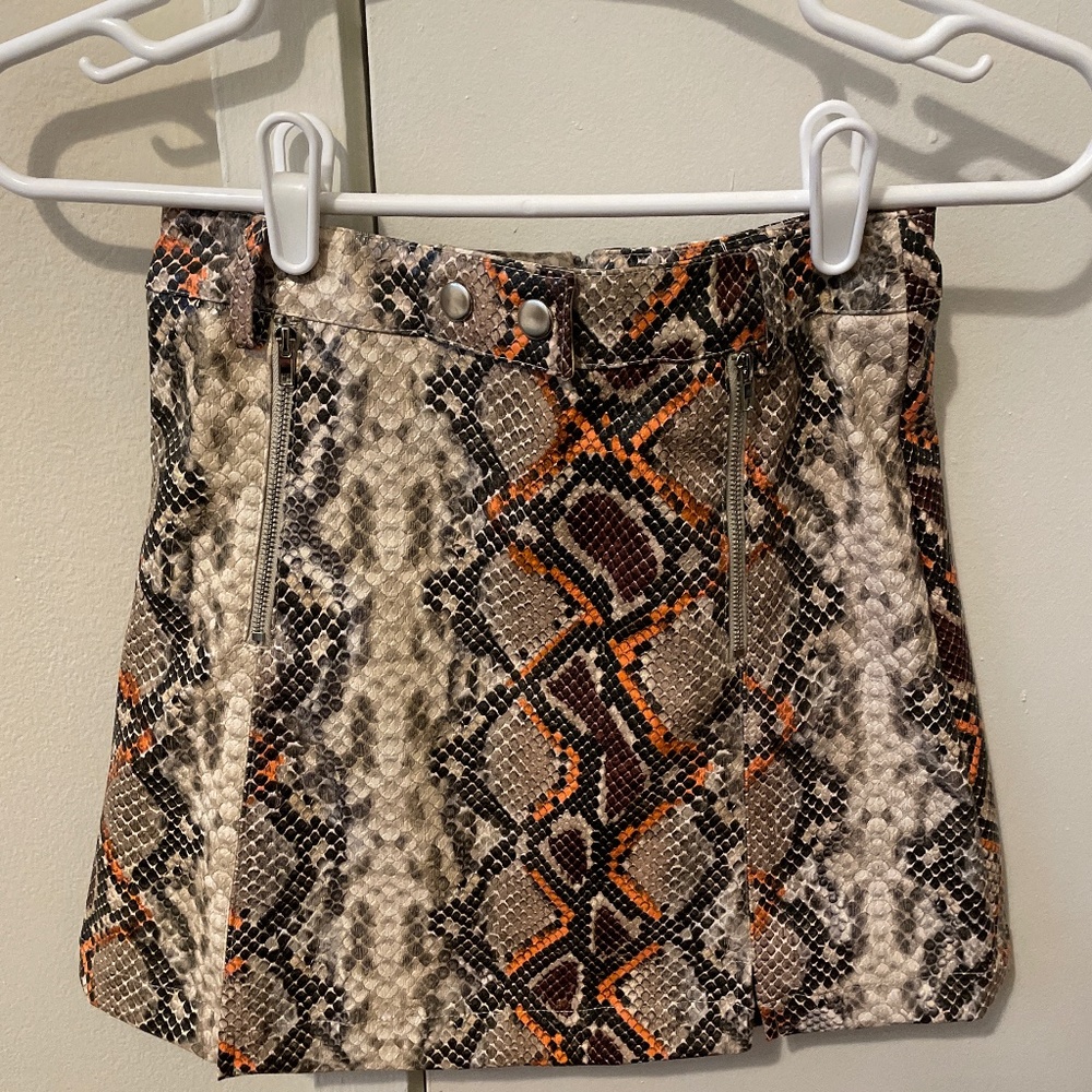 Faux Snakeskin Skirt